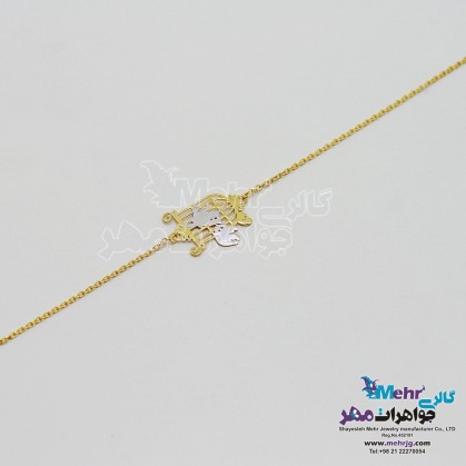 دستبند طلا - طرح پرنده و قفس-SB0068